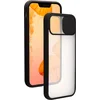 Image de Bigben Connected, Hoesje geschikt voor iPhone 12 Pro Max - met Schuifbare Camera Slider, Transparant zwart