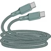 Image de JUST GREEN, Gevlochten Katoen USB-C naar USB-C Oplaadkabel 60W - 3A PD - 2m, Groen