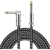Image de MTTProducts - Instrument Kabel - 3 m - Duurzaam - Zwart en Wit - Geschikt voor Elektrische Gitaar - 6.35 mm TS