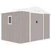 Image de ARCHER   5.29 m² metalen tuinhuis   Taupe   Schuifdeuren