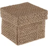 Image de Santex cadeaudoosje Natural - Bruiloft bedankje - 4x stuks - jute - 5 x 5 cm