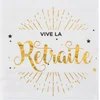 Image de SANTEX - 20 kleine papieren servetten 'Lang leve het pensioen' wit en goud 12.5 x 12.5 cm voor feestdecoratie