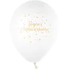 Image de SANTEX - 8 latex ballonnen gefeliciteerd witte en metallic gouden 23 cm feestballonnen