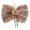 Image de SANTEX - 6 mini strikjes van jute en kant 5 cm landelijke decoratie