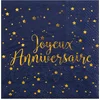 Image de SANTEX - 20 papieren servetten 'Gefeliciteerd' marineblauw en goud 25 x 25 cm