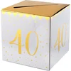 Image de Santex Verjaardag enveloppendoos - leeftijd 40 jaar - wit/goud - karton - 20 x 20 cm