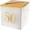 Image de Santex Enveloppendoos - Verjaardag - 50 jaar - wit/goud - karton - 20 x 20 cm - Abraham/Sarah