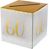 Image de Santex Enveloppendoos - Verjaardag - 60 jaar - wit/goud - karton - 20 x 20 cm