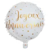 Image de Joyeux Anniversaire ballon wit-goud 45cm