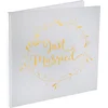 Image de Santex gastenboek/receptieboek Just Married - goud/wit - Bruiloft - 24 x 24 cm