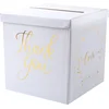 Image de Santex Enveloppendoos thank you - Bruiloft - wit/goud - karton - 20 x 20 cm