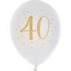 Image de Santex verjaardag leeftijd ballonnen 40 jaar - 8x stuks - wit/goud - 23 cm - Feestartikelen
