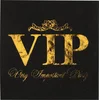 Image de Santex VIP thema feest servetten - 10x stuks - 33 x 33 cm - papier - goud/zwart themafeest