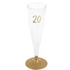 Image de Santex verjaardag feest champagneglazen - leeftijd - 6x - 20 jaar - goud - kunststof- herbruikbaar