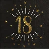 Image de Santex Verjaardag feest servetten leeftijd - 10x - 18 jaar - goud - 33 x 33 cm