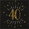 Image de Santex Verjaardag feest servetten leeftijd - 10x - 40 jaar - goud - 33 x 33 cm