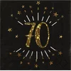 Image de Santex Verjaardag feest servetten leeftijd - 10x - 70 jaar - goud - 33 x 33 cm