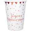 Image de SANTEX - 10 kartonnen bekers Happy Birthday roségoud met sterren