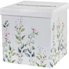 Image de Santex Enveloppendoos bloemen - Bruiloft - wit/groen - karton - 20 x 20 cm - Huwelijk - verjaardag