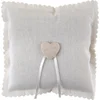 Image de Santex Ringkussentje - jute look -creme wit - 15 x 15 cm -bruiloft/huwelijk trouwringen kussentje