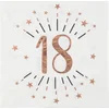Image de Santex Verjaardag feest servetten leeftijd - 10x - 18 jaar - rose goud - 33 x 33 cm