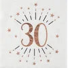Image de Santex Verjaardag feest servetten leeftijd - 10x - 30 jaar - rose goud - 33 x 33 cm