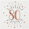 Image de Santex Verjaardag feest servetten leeftijd - 10x7 - 80 jaar - rose goud - 33 x 33 cm