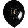 Image de Santex verjaardag leeftijd ballonnen 60 jaar - 8x stuks - zwart/goud - 23 cm - Feestartikelen