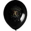 Image de Santex verjaardag leeftijd ballonnen 70 jaar - 8x stuks - zwart/goud - 23 cm - Feestartikelen