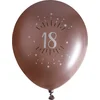 Image de Santex verjaardag leeftijd ballonnen 18 jaar - 6x stuks - rosegoud - 30 cm - Feestartikelen