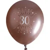 Image de Santex verjaardag leeftijd ballonnen 30 jaar - 6x stuks - rosegoud - 30 cm - Feestartikelen