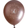 Image de Santex verjaardag leeftijd ballonnen 50 jaar - 6x stuks - rosegoud - 30 cm - Abraham/Sarah