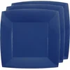 Image de Santex Feest gebaksbordjes - donkerblauw - 10x - karton - 18 cm - vierkant - kartonnen feestbordjes