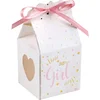 Image de Santex cadeaudoosjes baby girl - Babyshower bedankje - 6x stuks - wit/roze - 4 cm - dochter