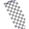 Image de HOBI - Zwart-witte tafelloper schaakboordpatroon