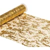 Image de Chaks Tafelloper op rol - goud - 29 x 500 cm - polyester - feestelijk tafel dekken - dinertafel