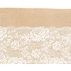 Image de Chaks Jute tafelloper - met wit kant - 28 x 300 cm - Tafeldecoratie versieringen