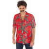 Image de Chaks Hawaii shirt/blouse - tropische bloemen - rood - Verkleedkleren heren XL