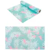 Image de CHAKS - Tafelloper van pastelblauw vliesstof met flamingo's 28 cm x 5 m tropische decoratie