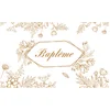 Image de CHAKS - Goudkleurige bloemige dooptafelloper 30 cm x 5 m wit en goud