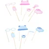 Image de Chaks Baby Gender Reveal foto prop set - 12-delig - roze/blauw - Team Boy or Girl - gender baby party