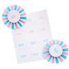 Image de Chaks Baby Gender Reveal 12x stickers en 6x badges - roze/blauw - Team Boy or Girl - baby party