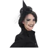 Image de Halloween heksenhoed - mini hoedje op diadeem - one size - zwart - meisjes/dames - Verkleed accessoires