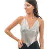 Image de Chaks - Party Hard Festival Top Zilver Vrouw - Zilver - One Size - Carnavalskleding - Verkleedkleding