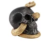Image de CHAKS - Decoratieve schedel van hars met gouden slang 14,5 x 14 x 13,5 cm