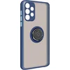 Image de Avizar Hoesje Geschikt voor Galaxy A32 met Metalen Ringhouder Standfunctie, Zwart