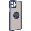 Image de Avizar Hoesje Geschikt voor iPhone 11 Pro Max met Metalen Ringhouder Standfunctie, Nachtblauw