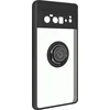 Image de Geschikt voor Google Pixel 6 Pro Bi-materiaal Case Ring Video-Ondersteuning zwart