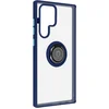 Image de Geschikt voor Samsung Galaxy S22 Ultra Bi-materiaal Case Ring Video-Ondersteuning blauw