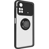 Image de Avizar Hoesje Geschikt voor Poco M4 Pro met Metalen Ringhouder Standfunctie, Zwart